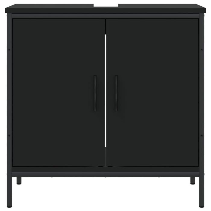 Mobile Lavabo Bagno Nero 60x30x60 cm in Legno Multistrato 842446