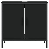 Mobile Lavabo Bagno Nero 60x30x60 cm in Legno Multistrato 842446