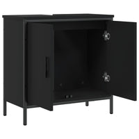 Mobile Lavabo Bagno Nero 60x30x60 cm in Legno Multistrato 842446