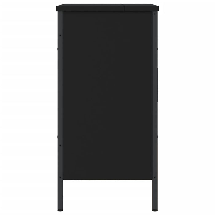 Mobile Lavabo Bagno Nero 60x30x60 cm in Legno Multistrato 842446