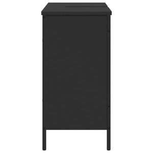 Mobile Lavabo Bagno Nero 80x30x60 cm in Legno Multistrato 842451