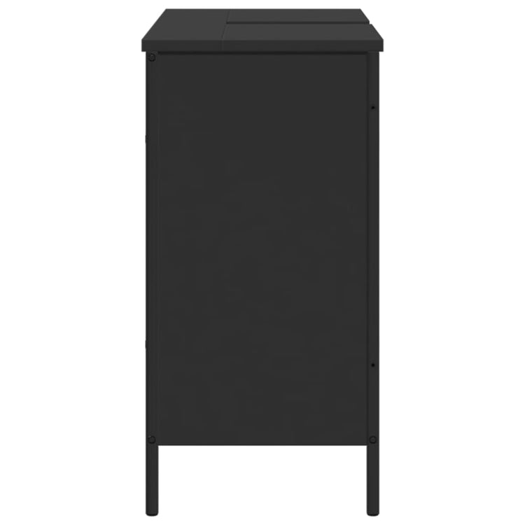 Mobile Lavabo Bagno Nero 80x30x60 cm in Legno Multistrato 842451