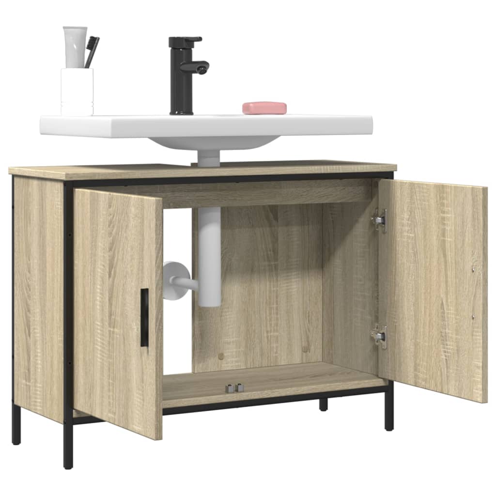 Mobile Lavabo Bagno Rovere Sonoma 80x30x60 cm Legno Multistrato 842452