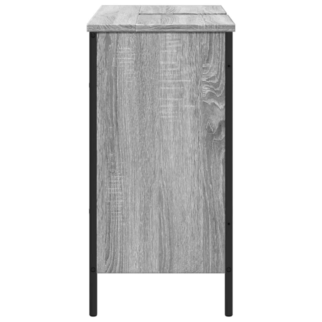 Mobile Lavabo Bagno Grigio Sonoma 80x30x60 cm Legno Multistrato 842454