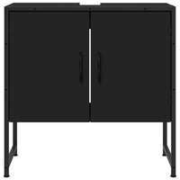 Mobile Lavabo Bagno Nero 60x30x60 cm in Legno Multistrato 842456