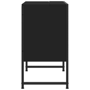 Mobile Lavabo Bagno Nero 60x30x60 cm in Legno Multistrato 842456