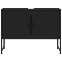 Mobile Lavabo Bagno Nero 60x30x60 cm Legno Multistrato 842461