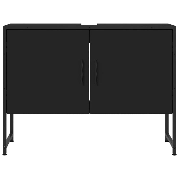 Mobile Lavabo Bagno Nero 60x30x60 cm Legno Multistrato 842461