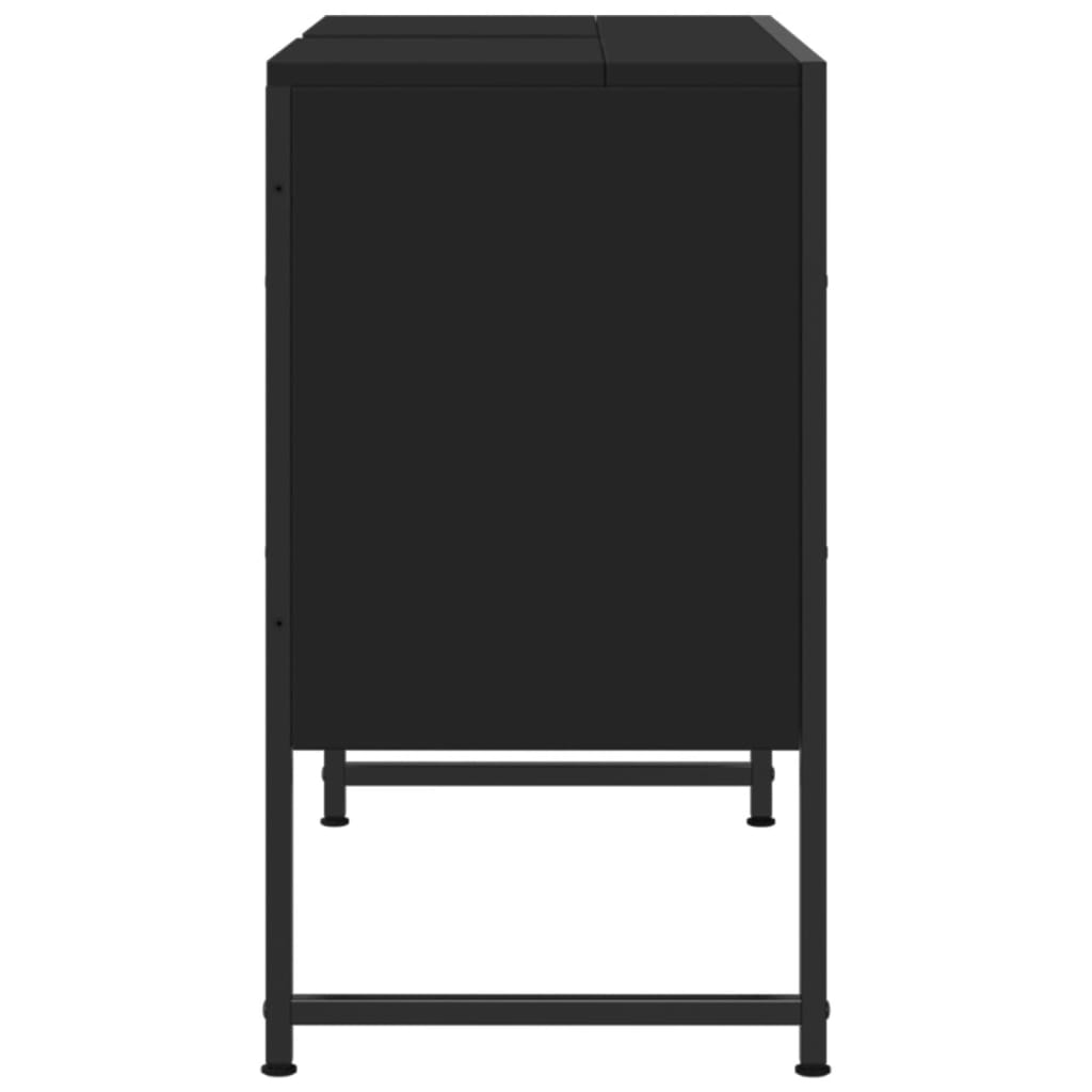 Mobile Lavabo Bagno Nero 60x30x60 cm Legno Multistrato 842461