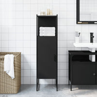 Mobile da Bagno Nero 33x33x120,5 cm in Legno Multistrato 842466