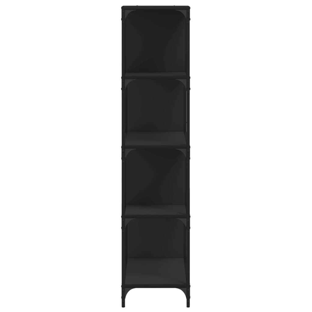 Libreria a 4 Gradini Nera 139x33,5x149 cm in Legno Multistrato 842476