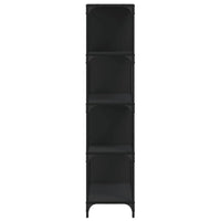 Libreria a 4 Gradini Nera 139x33,5x149 cm in Legno Multistrato 842476