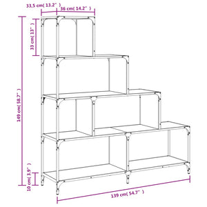 Libreria 4 Gradini Rovere Sonoma 139x33,5x149 Legno Multistrato 842477