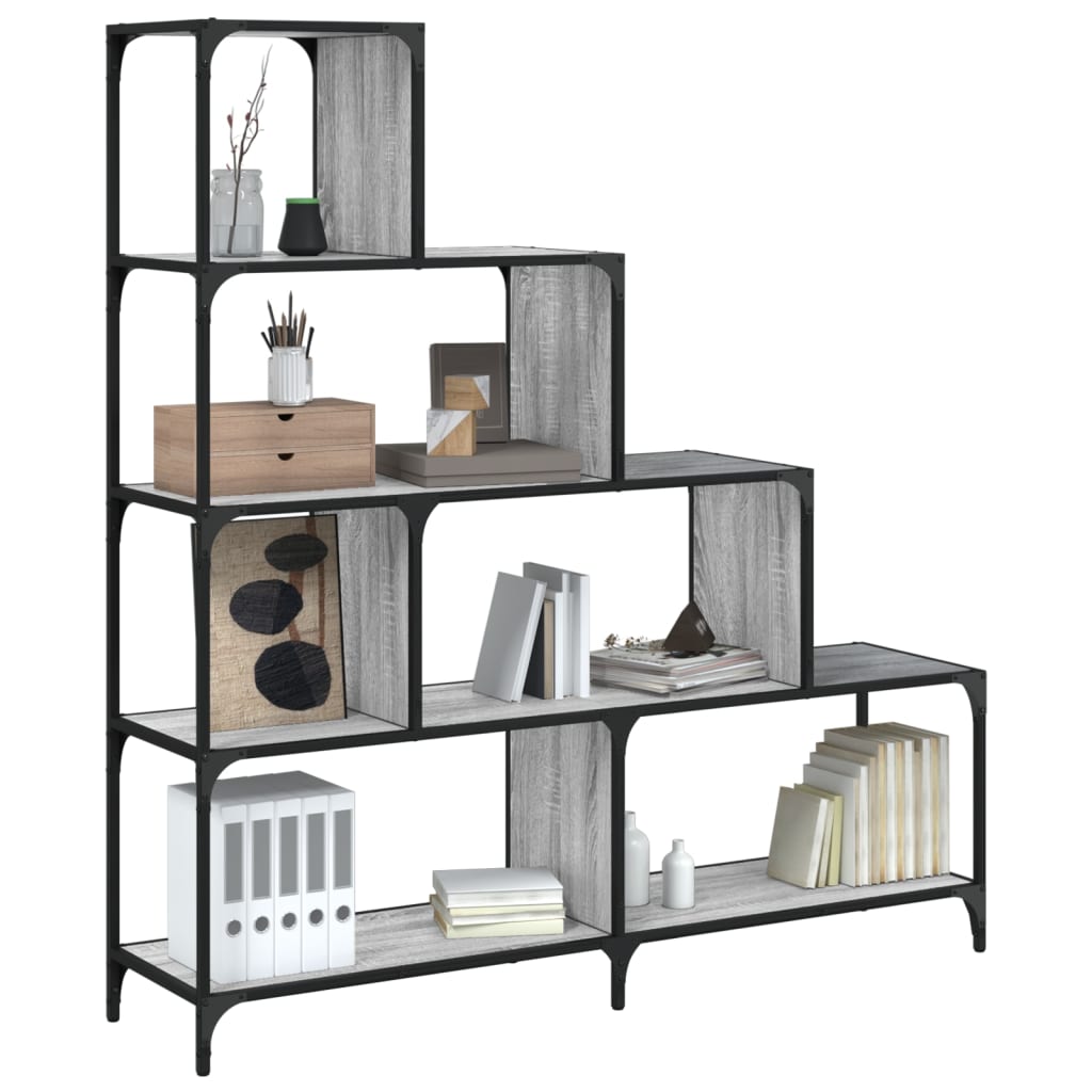 Libreria 4 Ripiani Grigio Sonoma 139x33,5x149 Legno Multistrato 842479