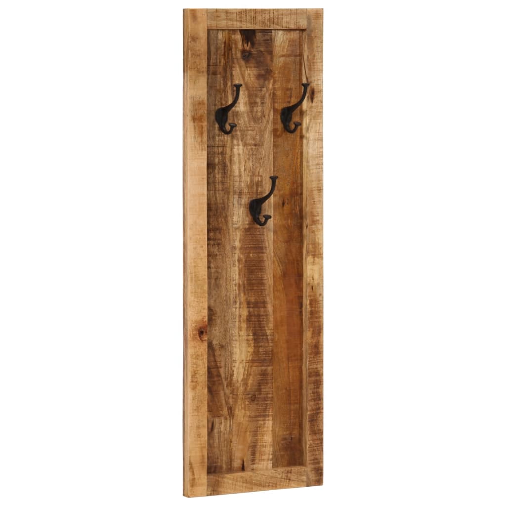 Appendiabiti da Parete 2 pz 3 Ganci in Legno Massello di Mango 376046