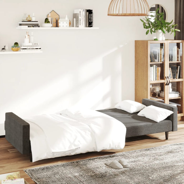 Divano Letto a 2 Posti Grigio Scuro in Vellutocod mxl 111480