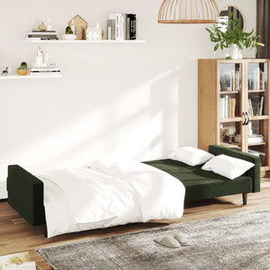 Divano Letto a 2 Posti Verde Scuro in Vellutocod mxl 87468