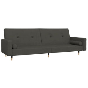 Divano Letto a 2 Posti con 2 Cuscini Grigio Scuro in Vellutocod mxl 111855