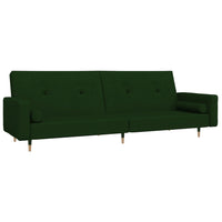 Divano Letto a 2 Posti con 2 Cuscini Verde Scuro in Vellutocod mxl 87849