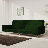 Divano Letto a 2 Posti con 2 Cuscini Verde Scuro in Vellutocod mxl 87849