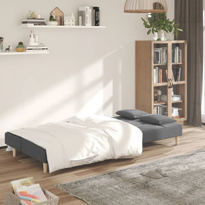 Divano Letto a 2 Posti con 2 Cuscini Grigio Chiaro in Tessutocod mxl 111474