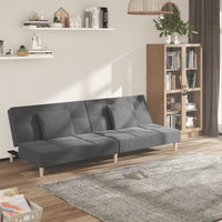 Divano Letto a 2 Posti con 2 Cuscini Grigio Chiaro in Tessutocod mxl 111474