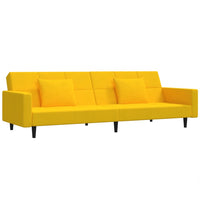 Divano Letto a 2 Posti con 2 Cuscini Giallo in Vellutocod mxl 89278