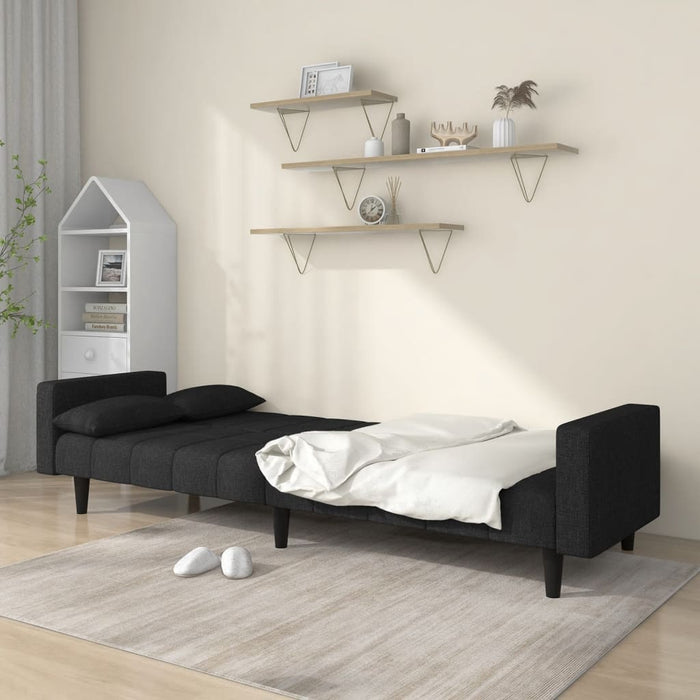 Divano Letto a 2 Posti con 2 Cuscini Nero in Tessutocod mxl 111507