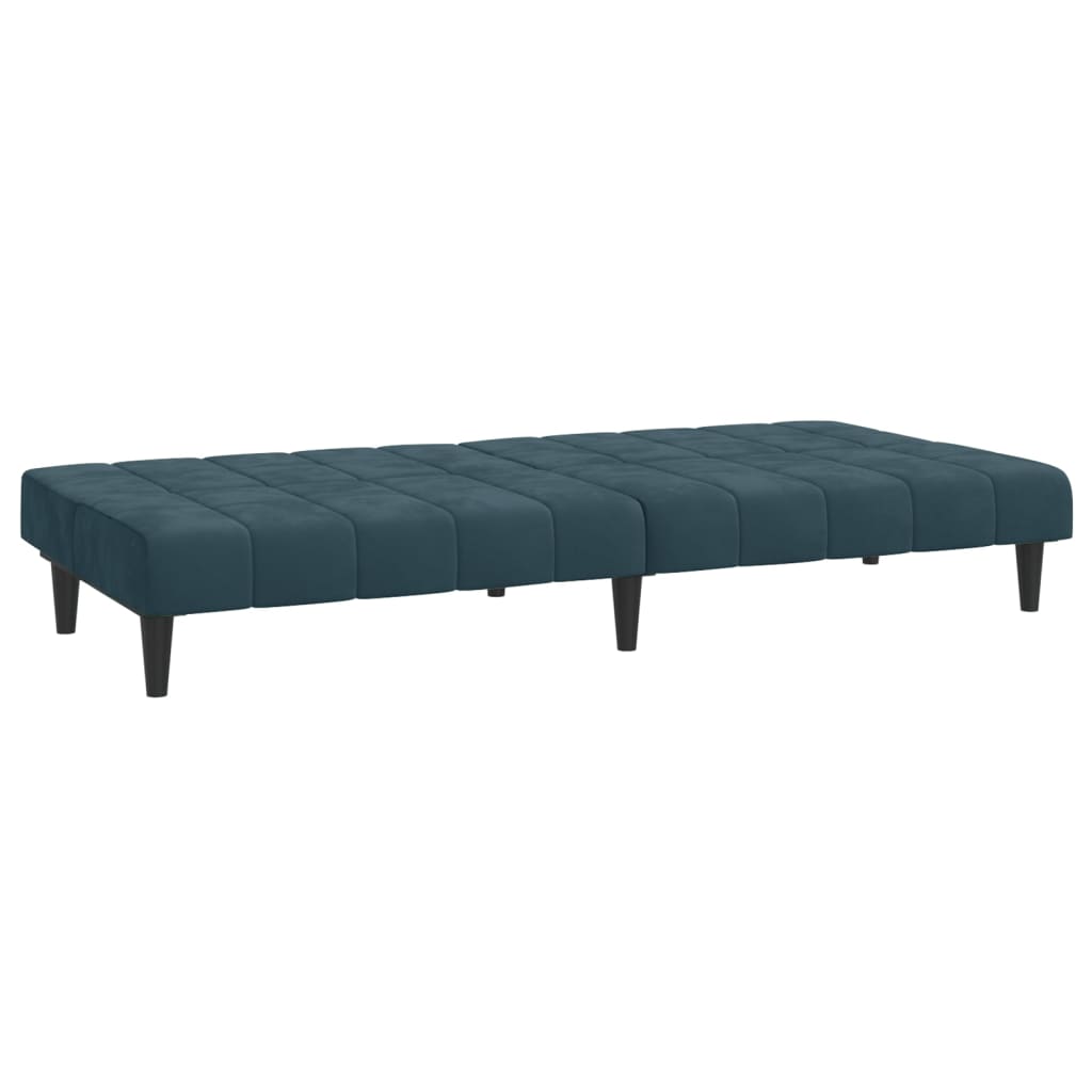 Divano Letto a 2 Posti Blu in Velluto 375840