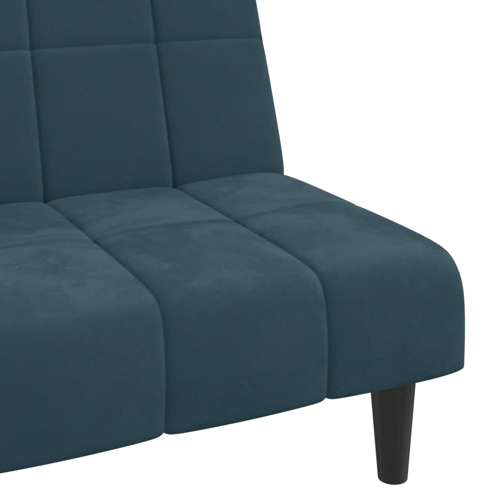 Divano Letto a 2 Posti Blu in Velluto 375840