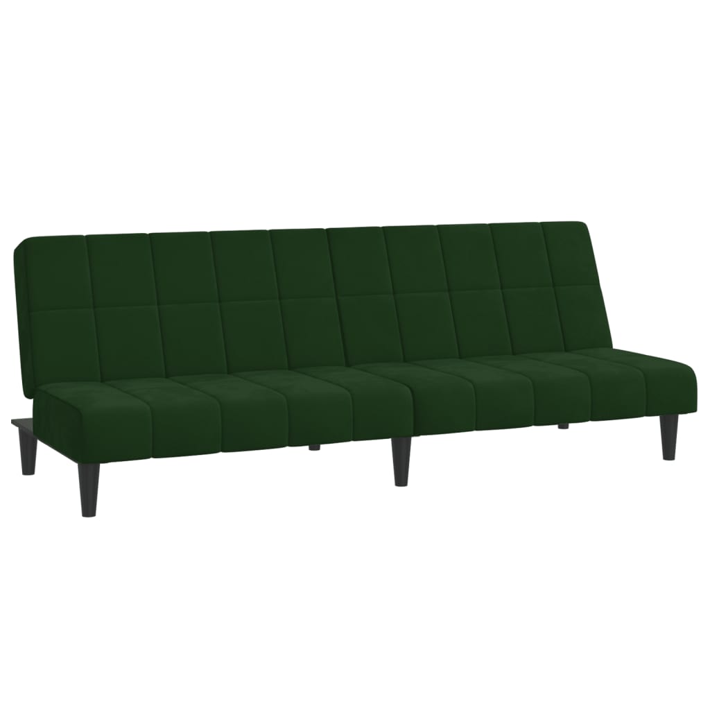 Divano Letto a 2 Posti Verde Scuro in Vellutocod mxl 87498