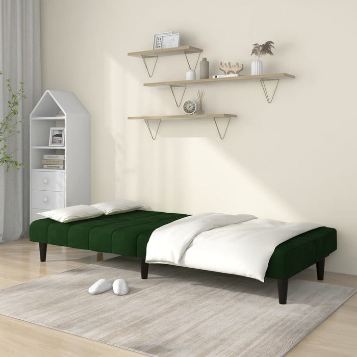 Divano Letto a 2 Posti Verde Scuro in Vellutocod mxl 87498