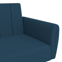 Divano Letto a 2 Posti Blu in Velluto 375857