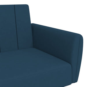 Divano Letto a 2 Posti Blu in Velluto 375857