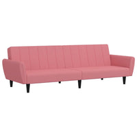 Divano Letto a 2 Posti Rosa in Velluto 375861