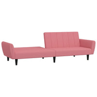 Divano Letto a 2 Posti Rosa in Velluto 375861