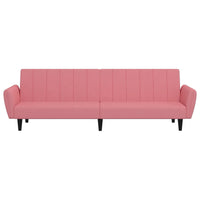 Divano Letto a 2 Posti Rosa in Velluto 375861