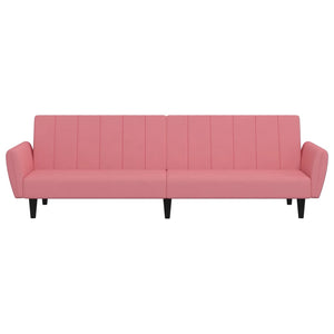 Divano Letto a 2 Posti Rosa in Velluto 375861