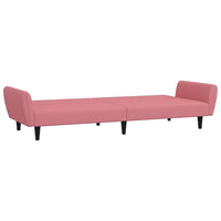 Divano Letto a 2 Posti Rosa in Velluto 375861