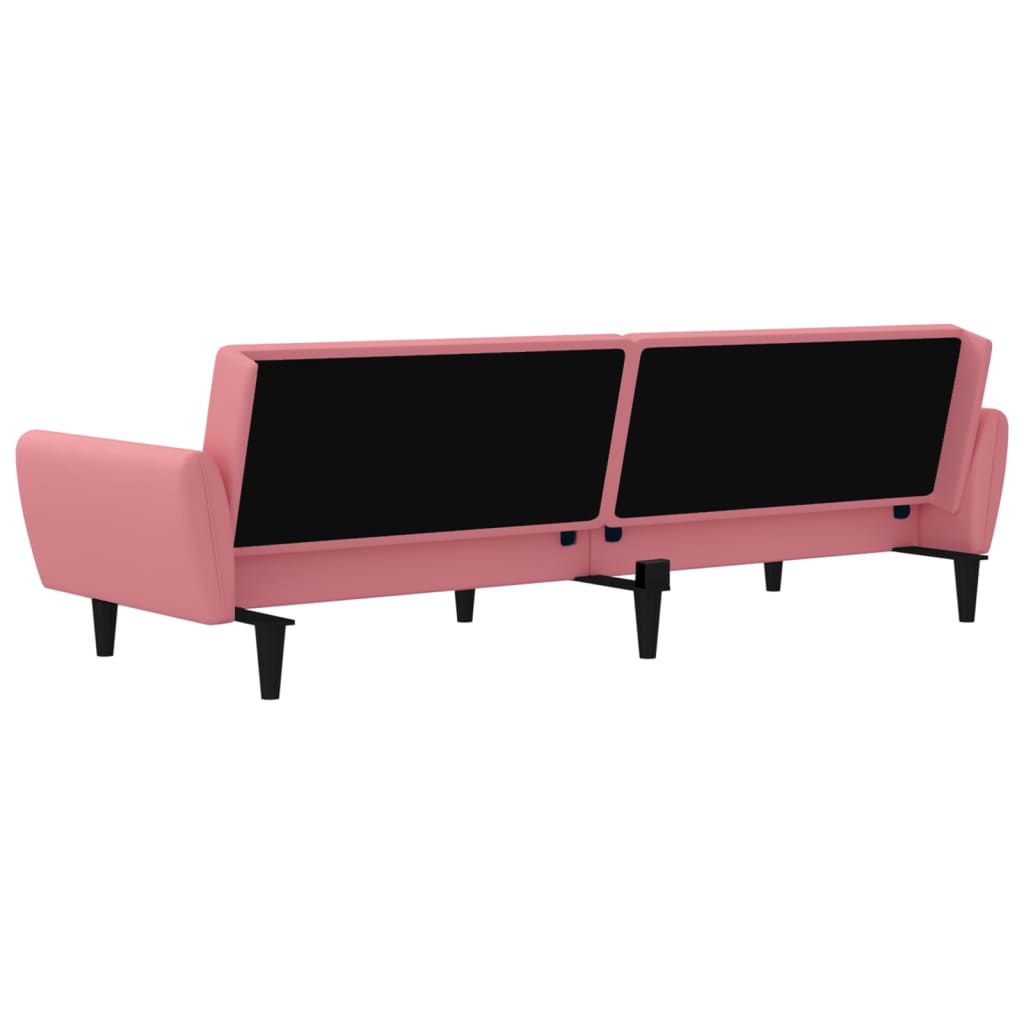 Divano Letto a 2 Posti Rosa in Velluto 375861