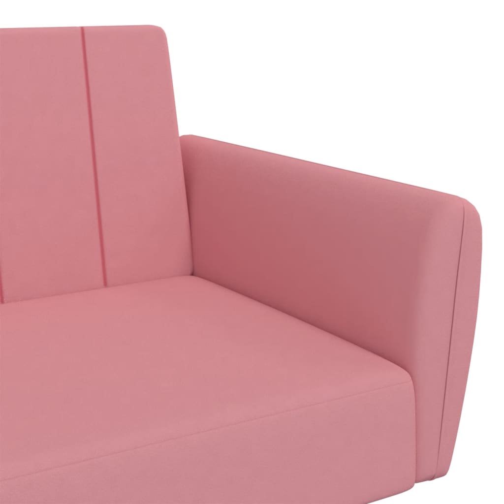 Divano Letto a 2 Posti Rosa in Velluto 375861