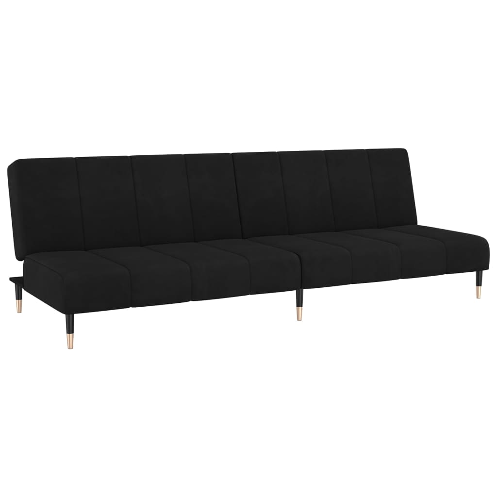 Divano Letto a 2 Posti Nero in Vellutocod mxl 113244