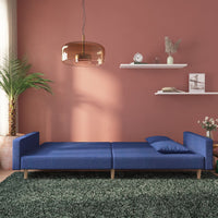 Divano Letto a 2 Posti con 2 Cuscini Blu in Tessutocod mxl 87521