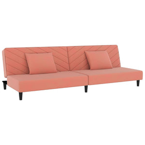 Divano Letto a 2 Posti con 2 Cuscini Rosa in Vellutocod mxl 111559