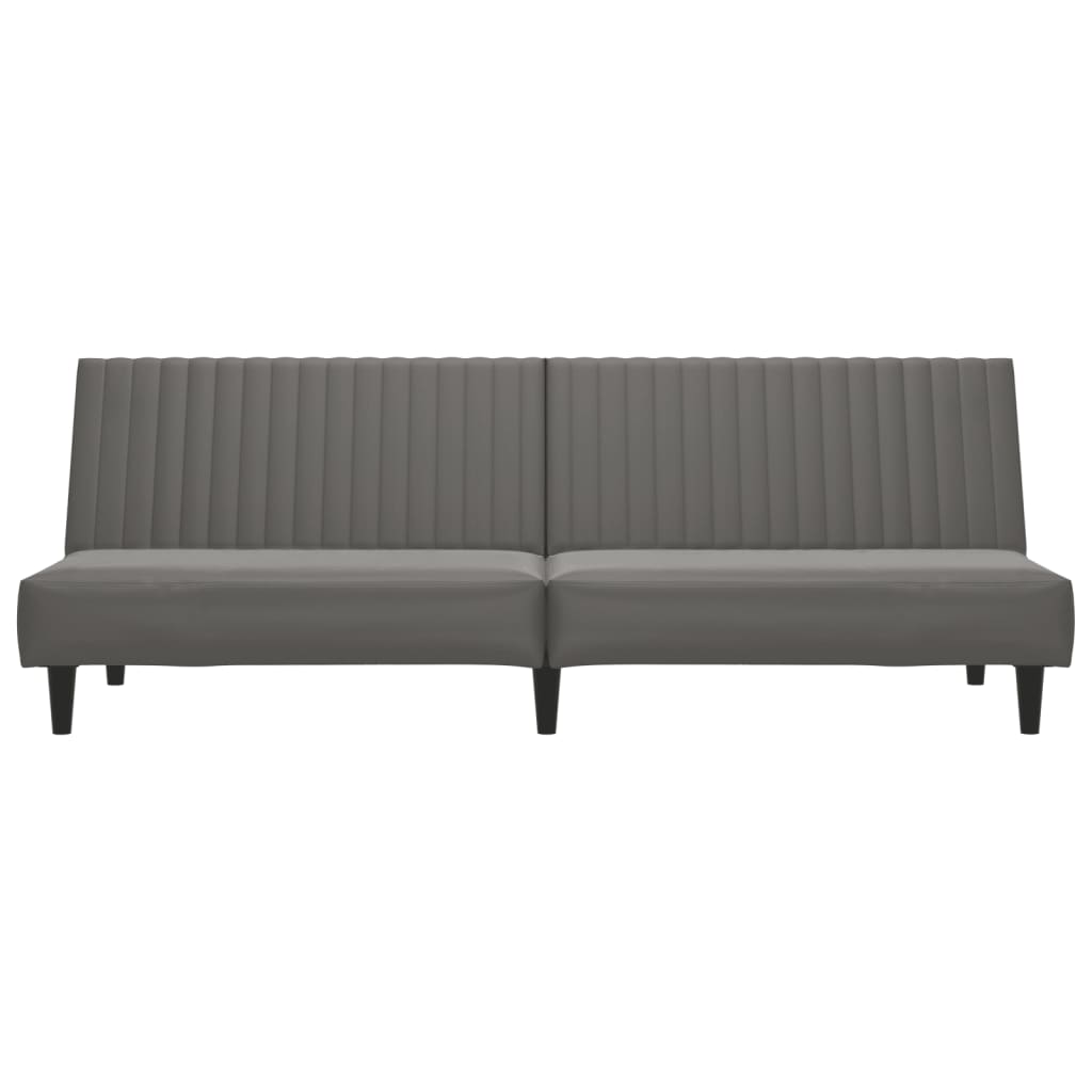 Divano Letto a 2 Posti Grigio in Similpelle 375949