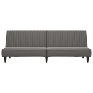 Divano Letto a 2 Posti Grigio in Similpelle 375949