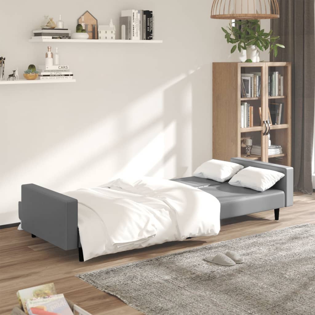 Divano Letto a 2 Posti Grigio in Similpellecod mxl 114978