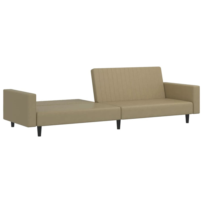 Divano Letto a 2 Posti Cappuccino in Similpelle 375954