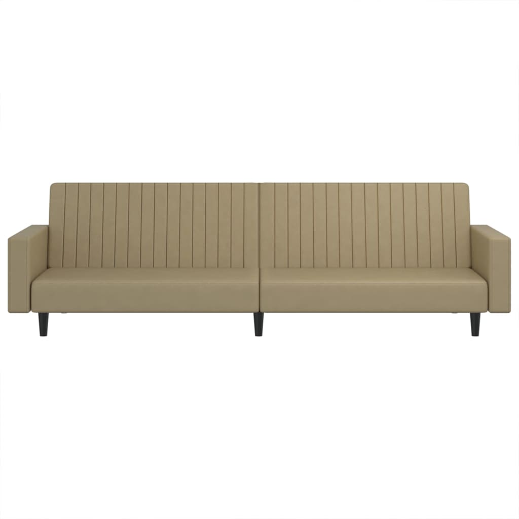 Divano Letto a 2 Posti Cappuccino in Similpelle 375954