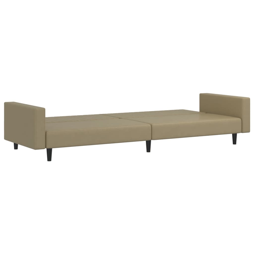 Divano Letto a 2 Posti Cappuccino in Similpelle 375954